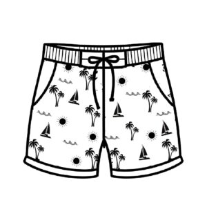 White and Blue Hawaiian Print
