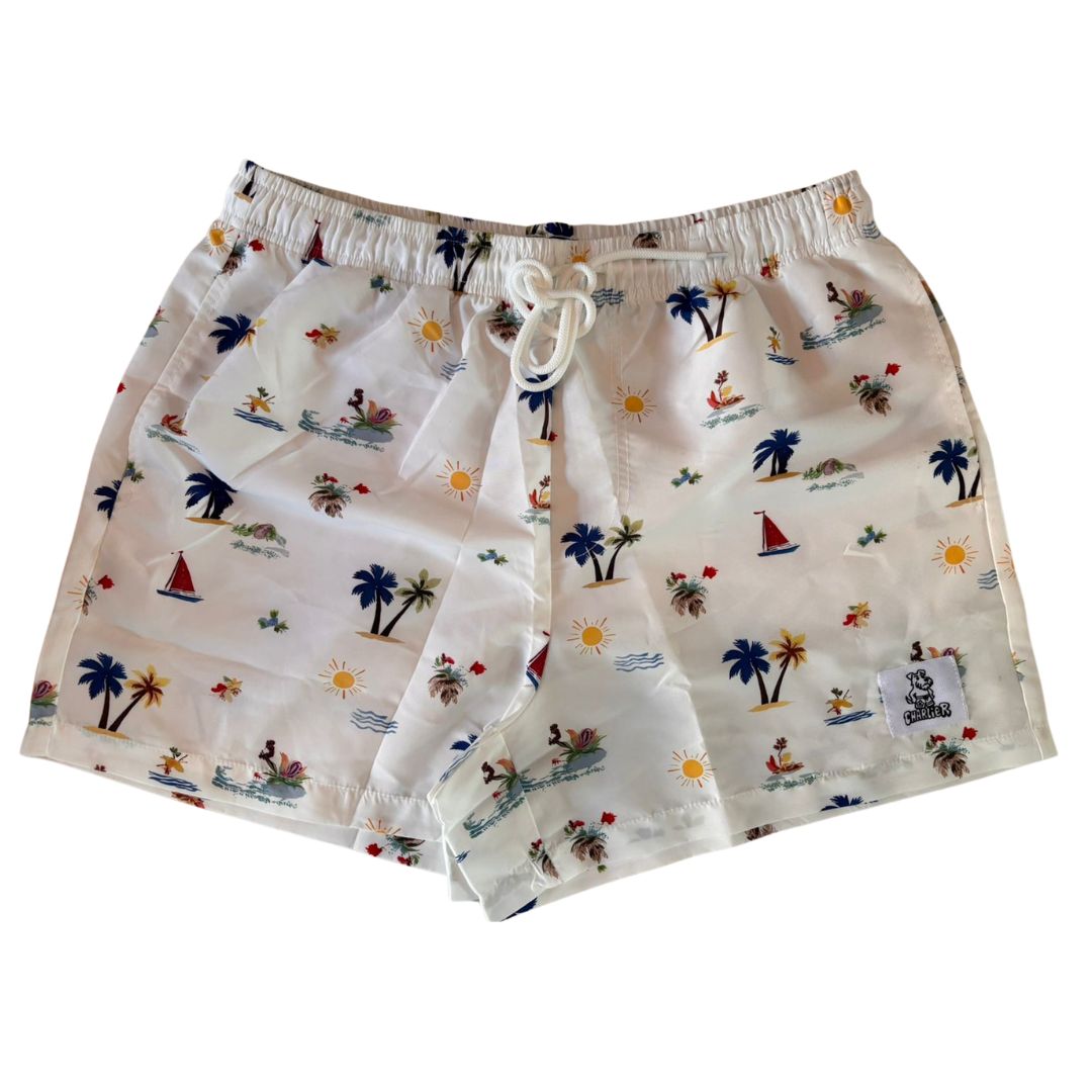 White and Blue Hawaiian Print - Image 2